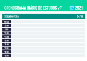 Planner Semanal de Estudos, plataforma para ead