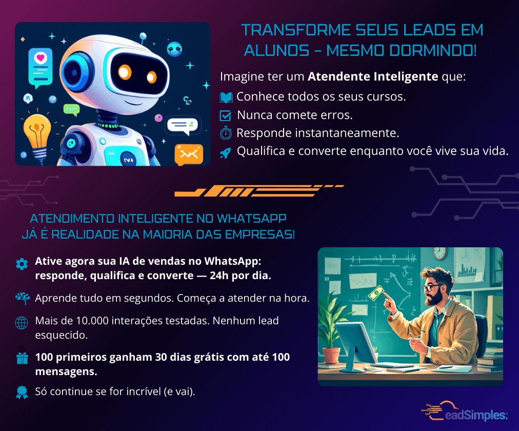 Chatbot com IA, Chatbot IA para vender cursos, chatbot para WhatsApp